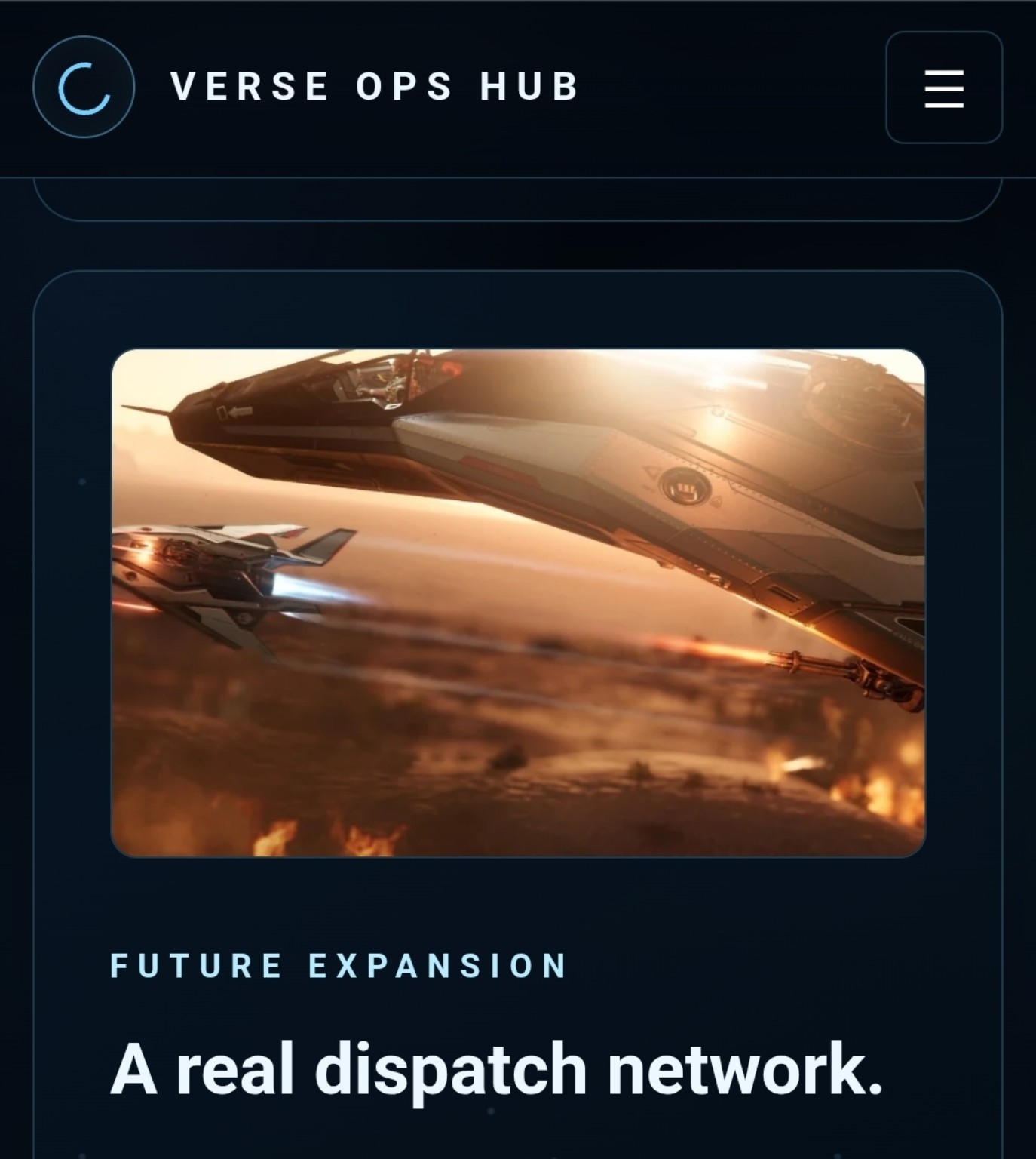 Verse OPS Hub Star Citizen assistance website preview